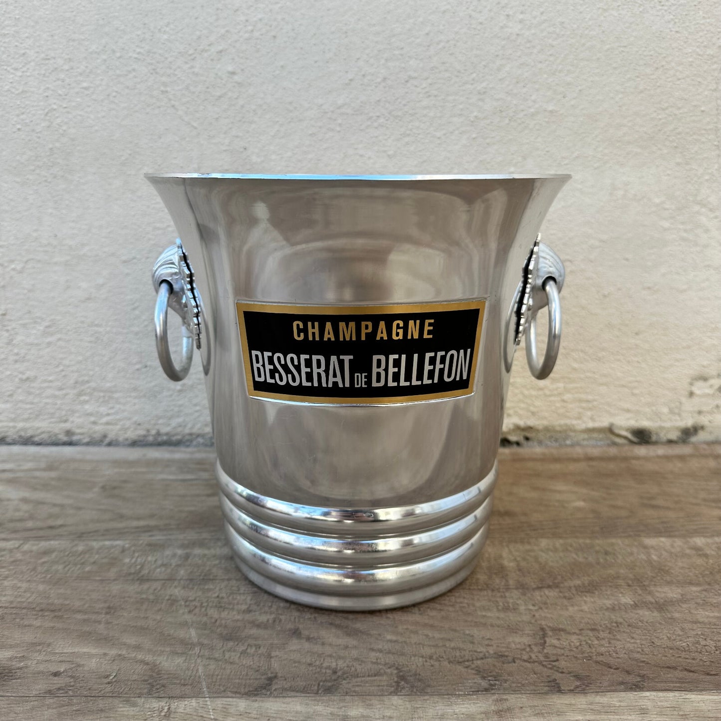 French Champagne Cooler Silver Metal Ice Bucket Besserat Bellefon 07122315 Besserat de Bellefon