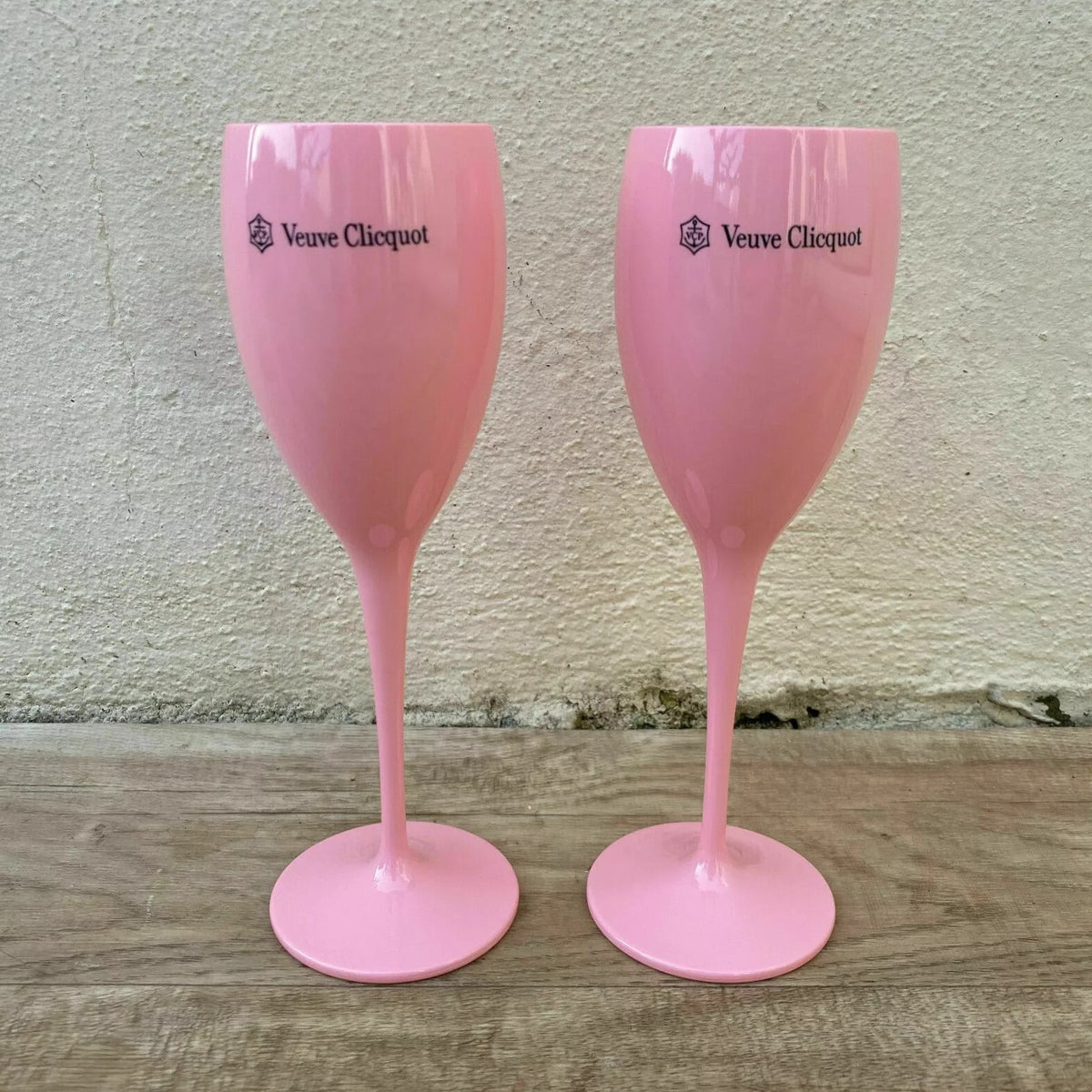 Veuve Clicquot Pink Acrylic Champagne Flutes French Glasses Set 1706261 Veuve Clicquot