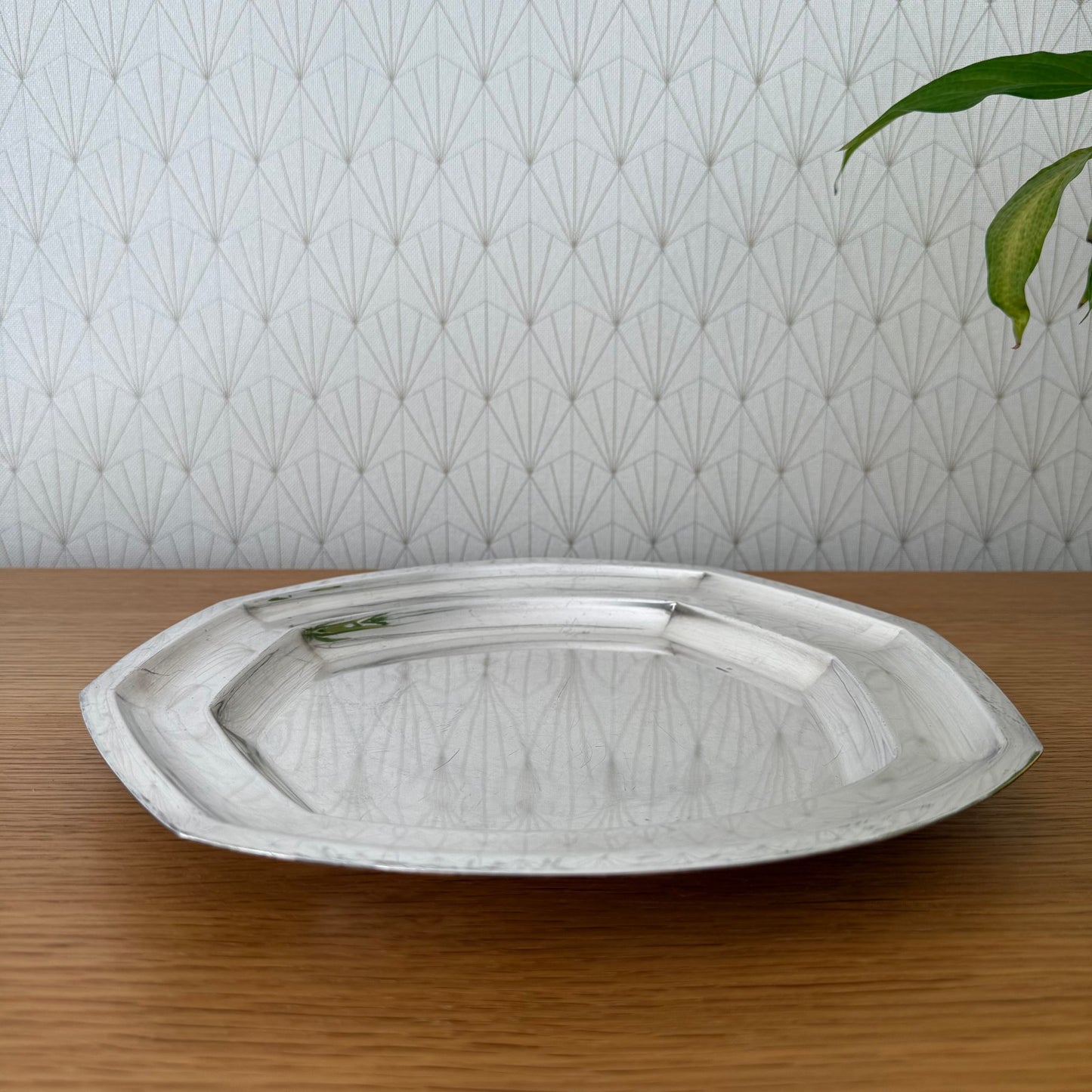 French Silver Plated Oval Serving Tray Metal Blanc Vintage 30cm 1807255 Fleamarketfrance