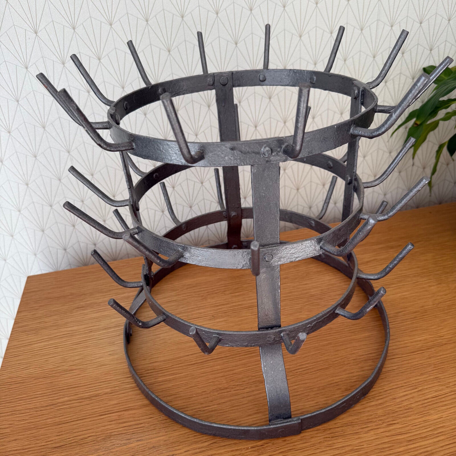 Vintage French Wine Champagne Bottle Drying Wine Rack hanger 0301256 - Fleamarketfrance