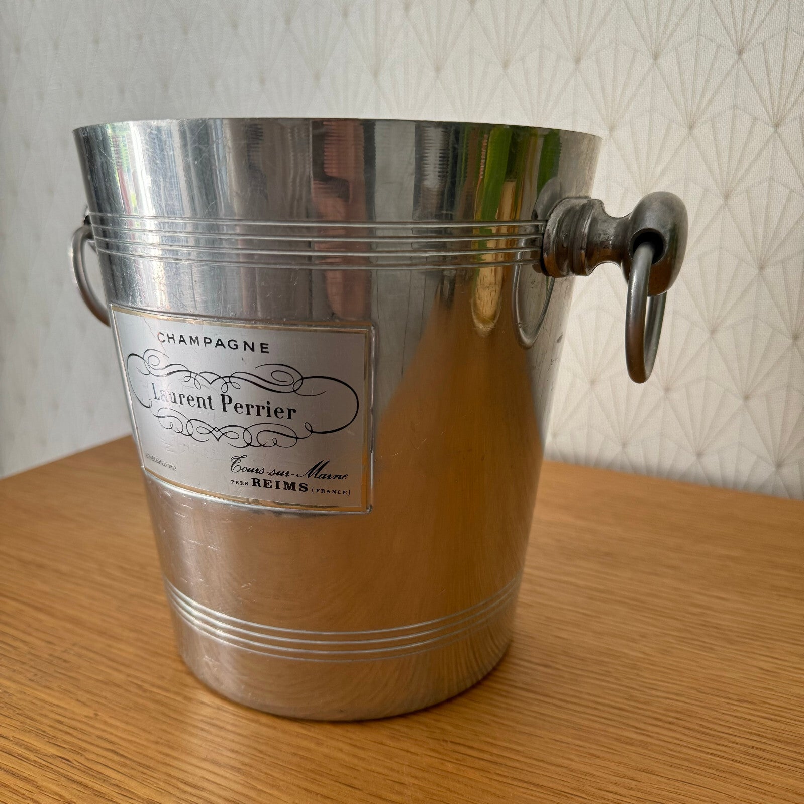 Vintage French Champagne Ice Bucket Laurent Perrier Chrome Cooler 0208245 Laurent Perrier