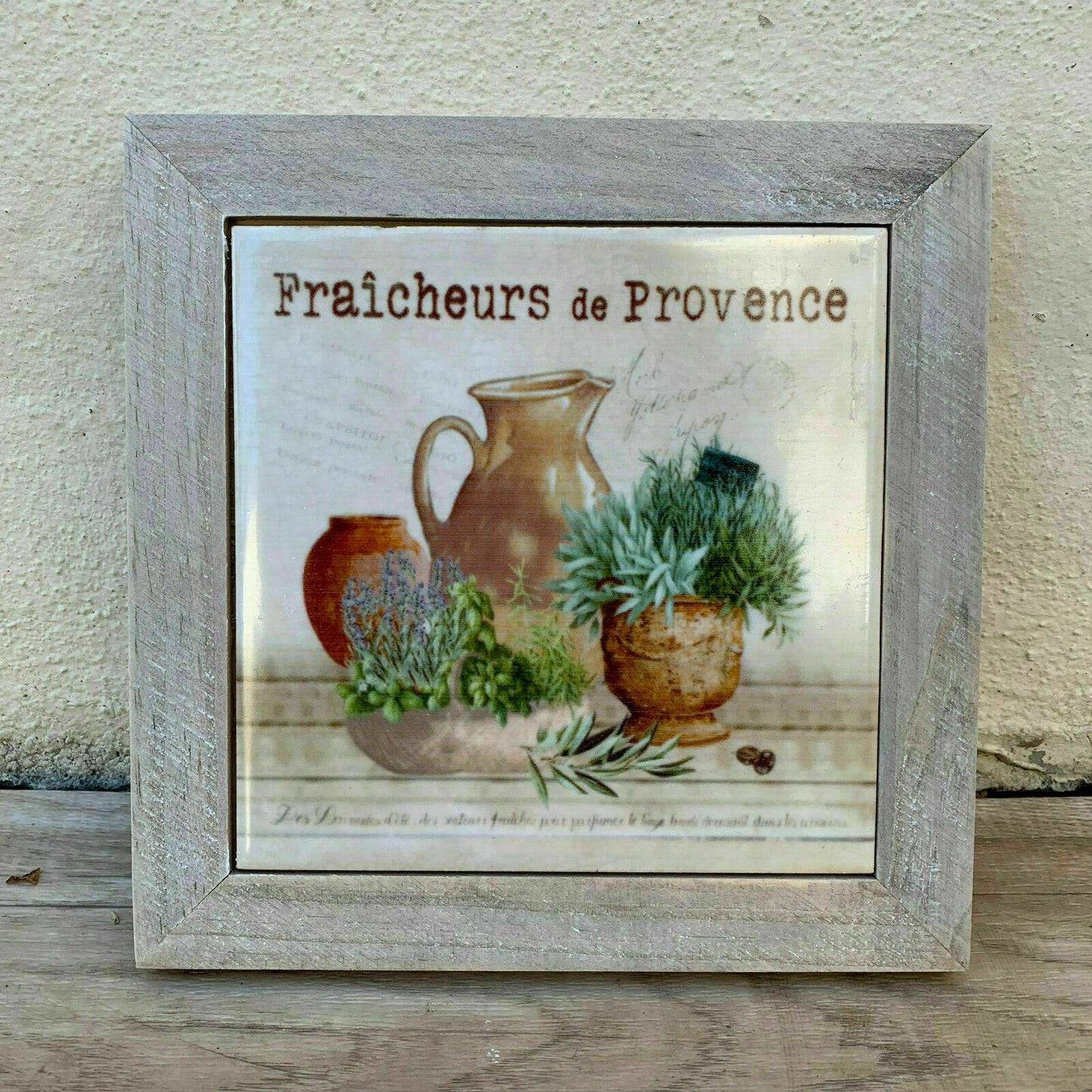 French Provence Trivet Wood Ceramic Tile Kitchen Decor Fraicheurs 29041918 Does Not Apply