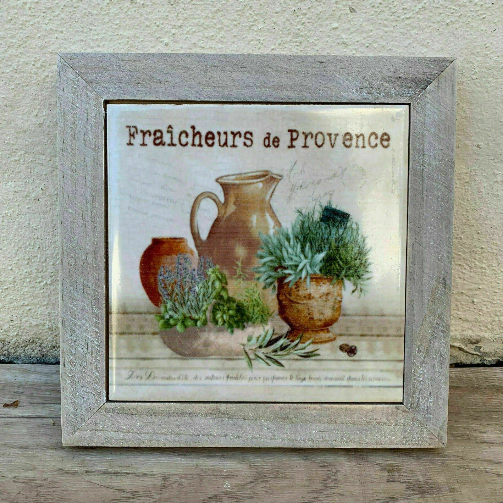 French Provence Trivet Wood Ceramic Tile Kitchen Decor Fraicheurs 29041918 Does Not Apply