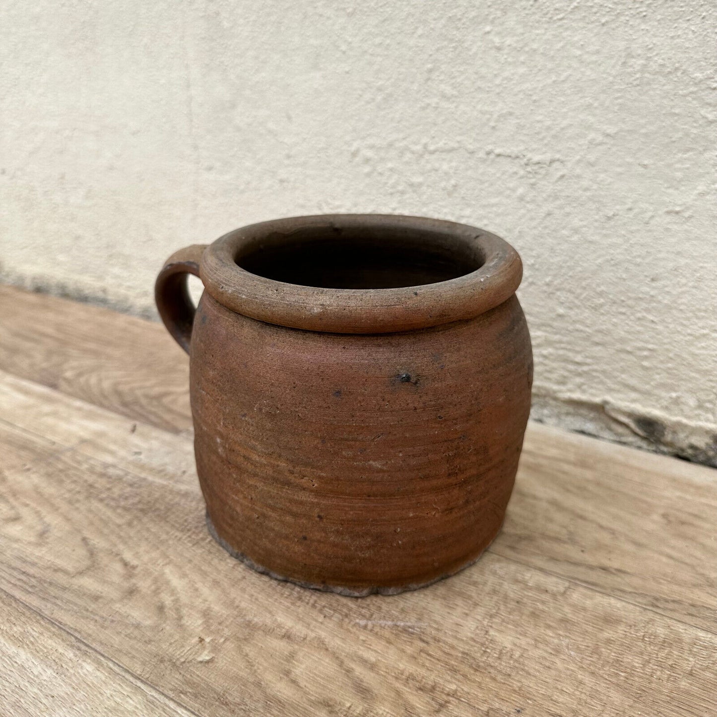 FRENCH VINTAGE confit jug mug cup glazed brown  stoneware 1105238 - Fleamarketfrance