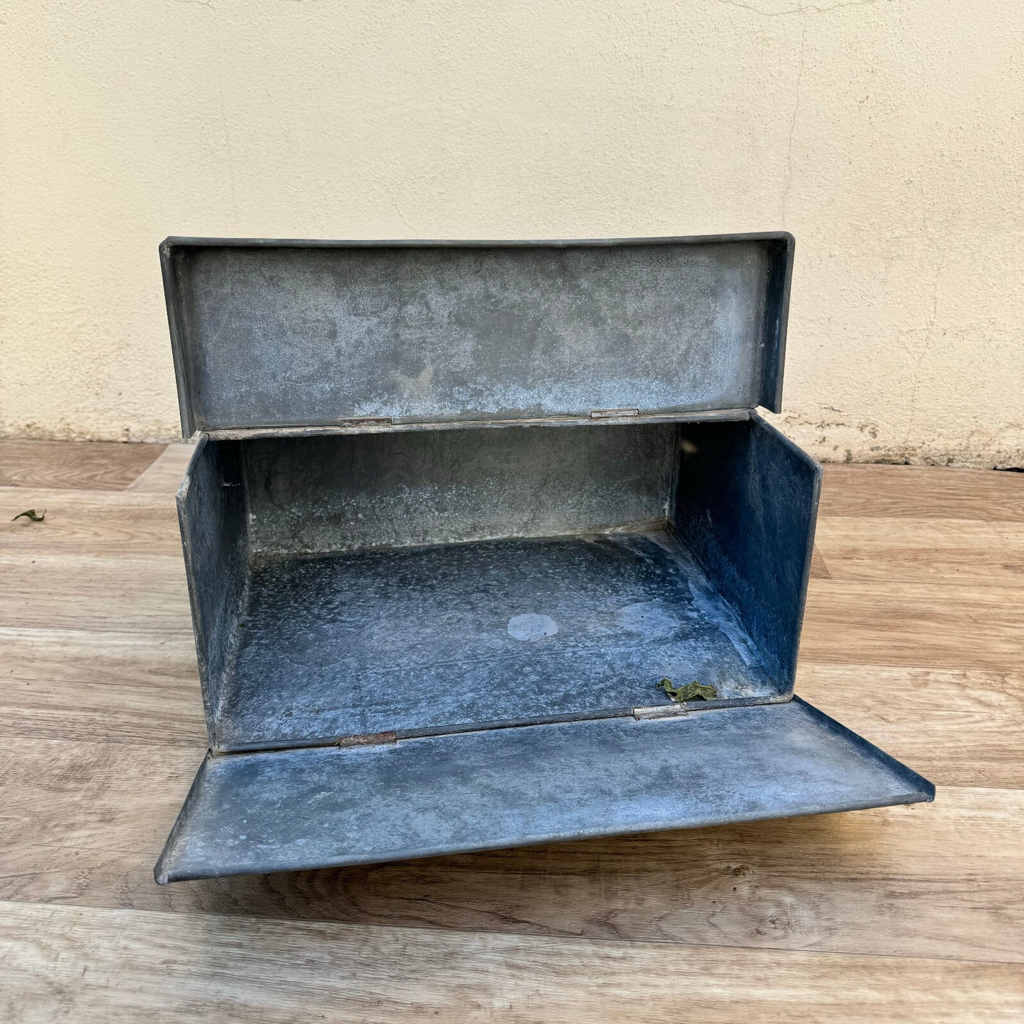 Vintage French Toolbox 1950s Metal Galvanized Storage Box Case 1206245 Fleamarketfrance