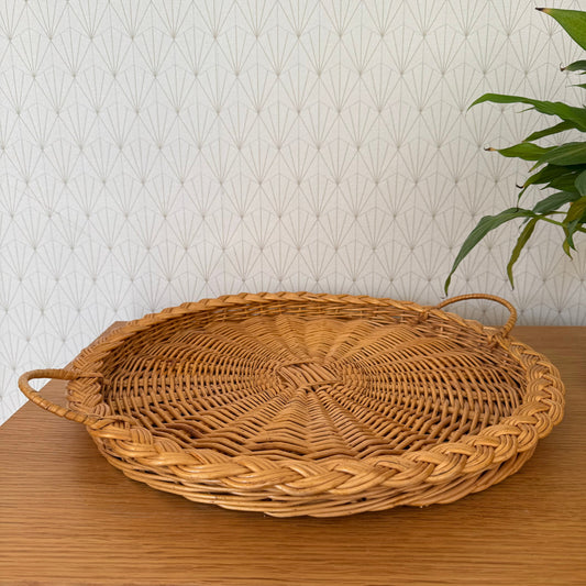 French Wicker Basket Vintage rattan bakery display pastry flowers 1311246 Fleamarketfrance