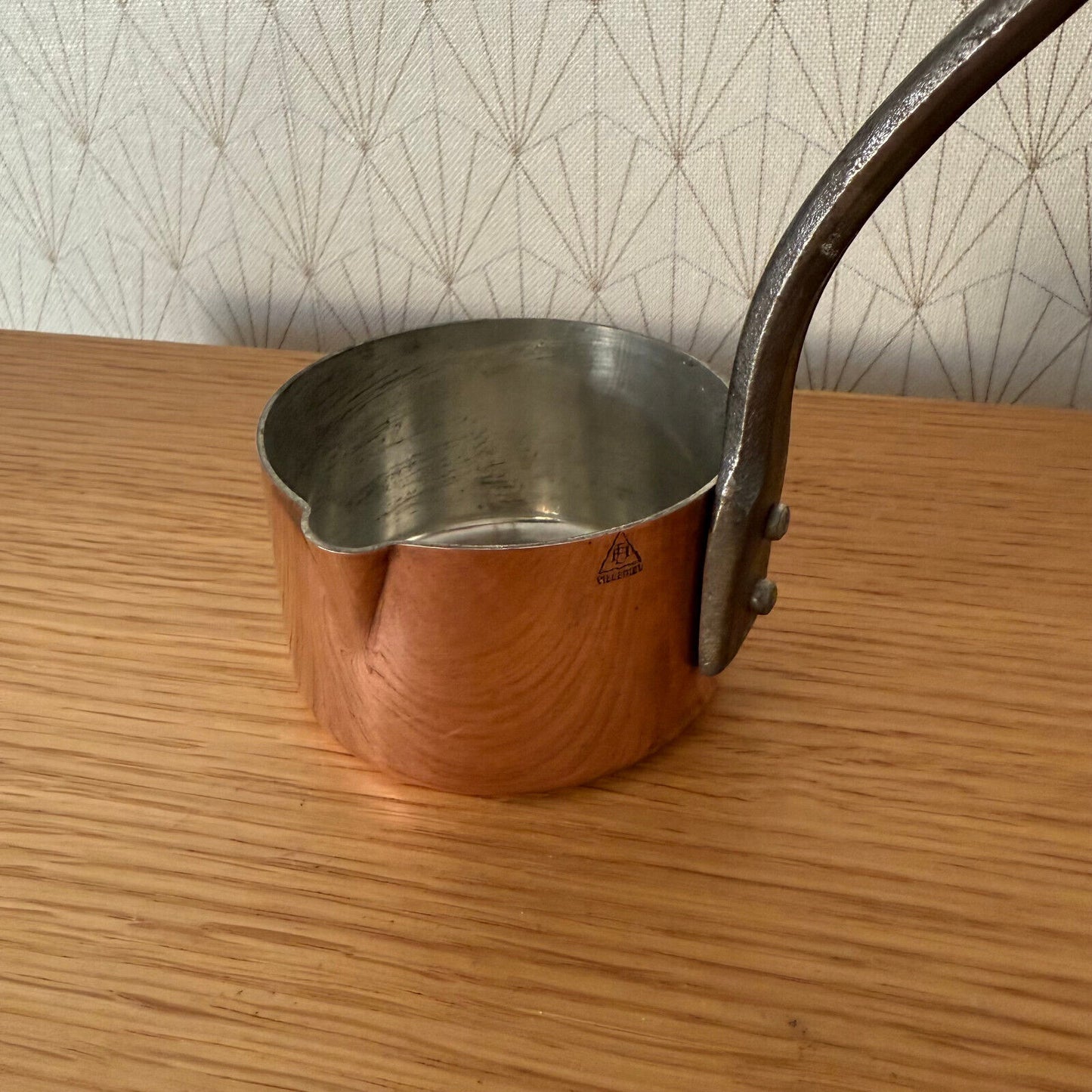 Vintage french copper pan sauce pan made in france Villedieu 03042510