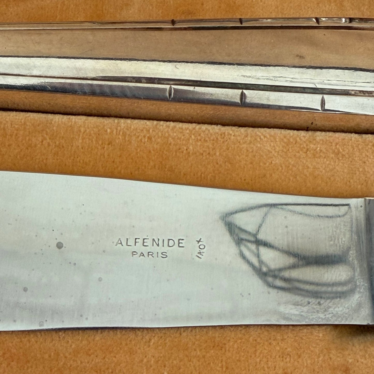 French Carving Set Silver Plated Alfenide 3 Piece Cutlery Case 1803266 Unbranded