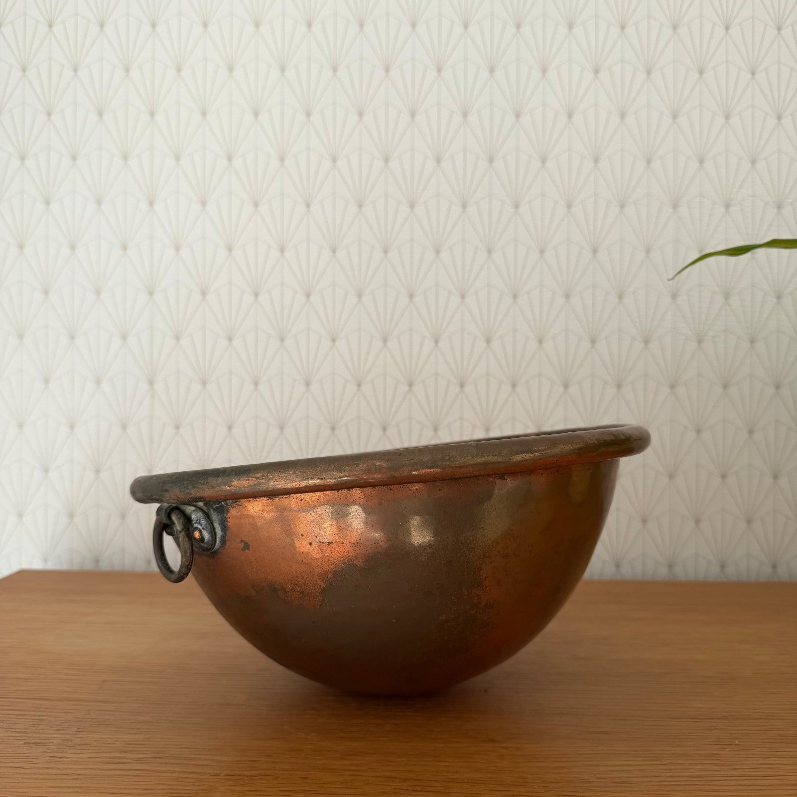 French Copper Bowl Antique Mixing Cul de Poule Kitchen Cookware 1302268 Antique
