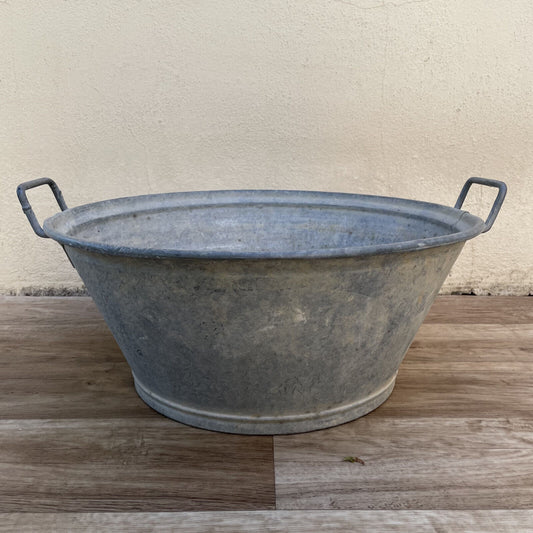 Vintage French Galvanized Zinc Wash Bucket Basin Plant 18032512 Fleamarketfrance