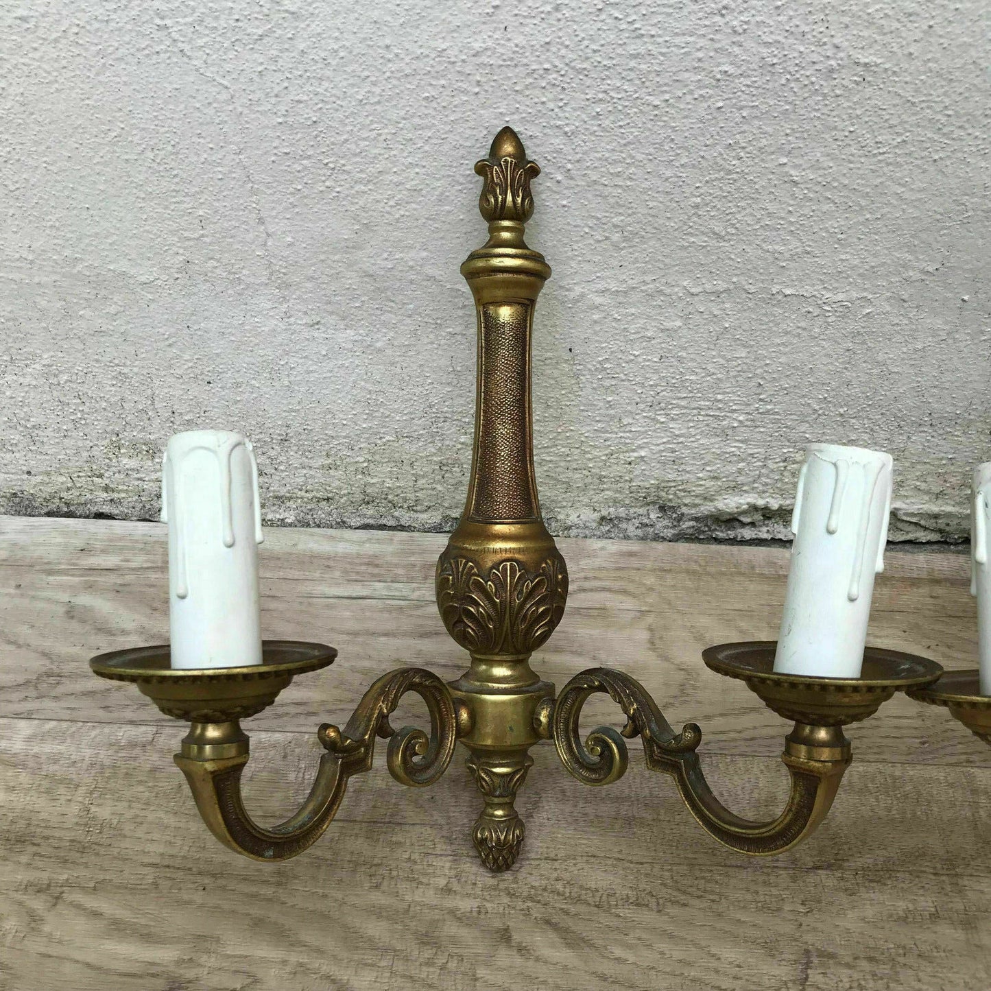 stunning vintage French bronze wall 2 lights / scones pair 1406184 - Fleamarketfrance