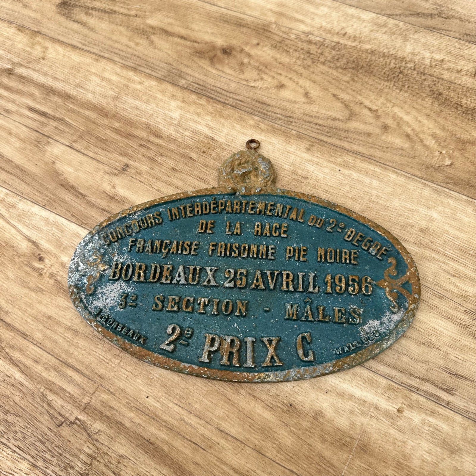 French Vintage Agricultural Award Plaque Bordeaux 1956 Trophy 04052322 Fleamarketfrance