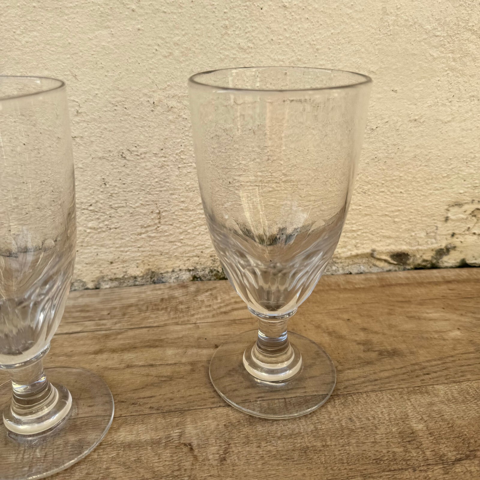 French Absinthe Glasses Vintage Aperitif Cut Crystal Set of 2 31012312 Unbranded