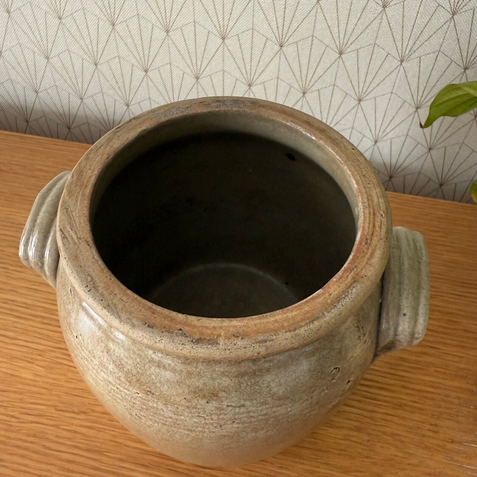 HANDMADE GLAZED STONEWARE ANTIQUE FRENCH CONFIT POT 2502254 - Fleamarketfrance