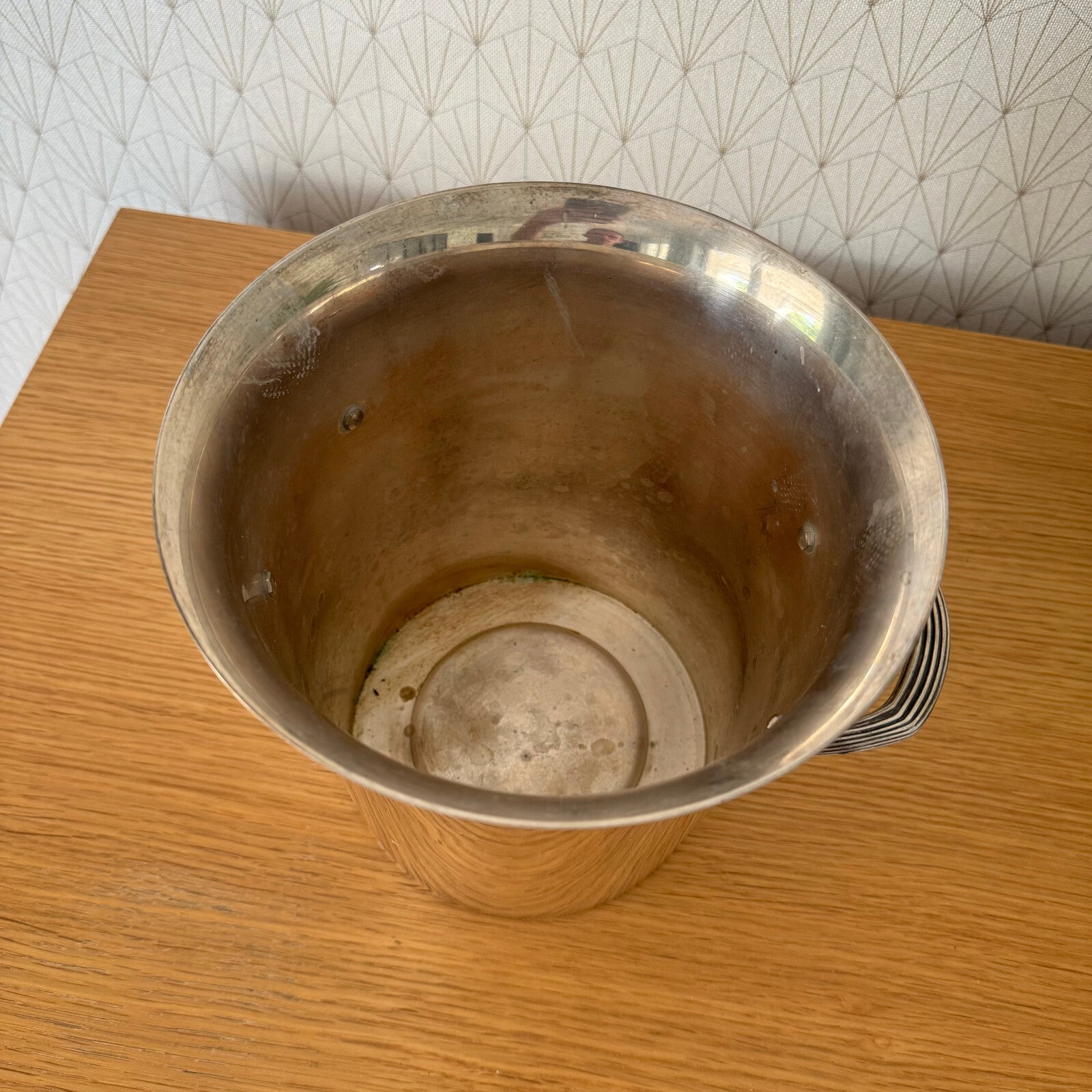 French Silverplate Ice Bucket Wine Champagne Cooler Vintage 1950s 0208247 Unbranded
