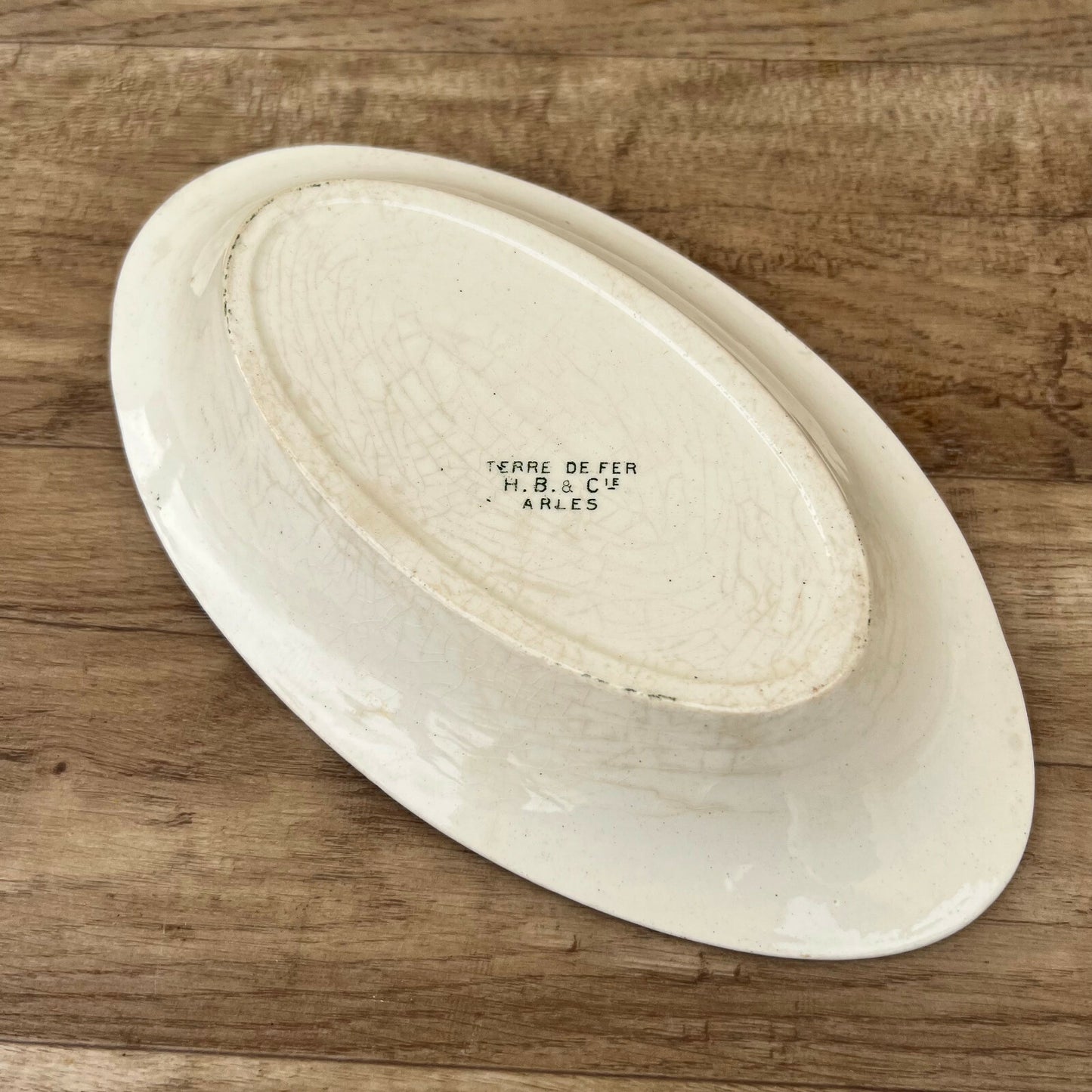 French Ironstone Platter Terre de Fer Oval Serving Tray Arles 2703225 Terre de Fer