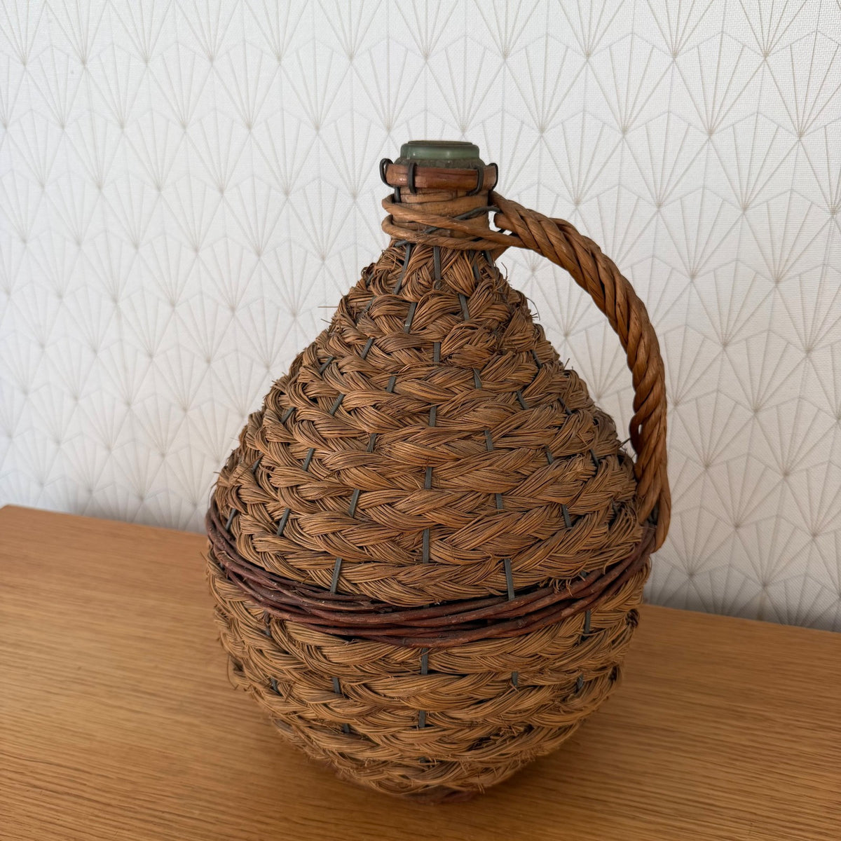 French Dame Jeanne Demijohn Rattan Wicker Basket Carboy Bonbonne 0409268