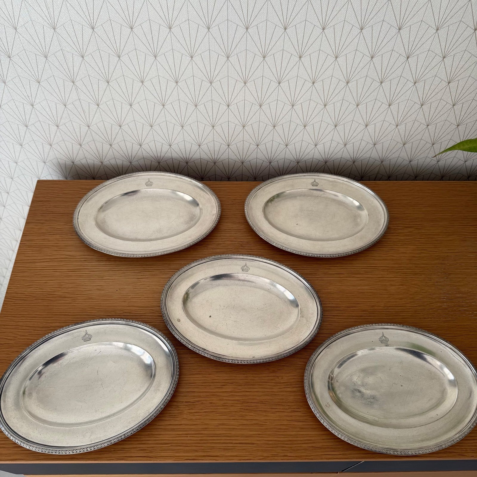 vintage set of 5 silverplate ravier hotel imperial menton 1805263 ercuis