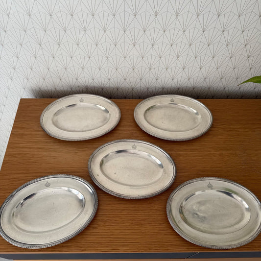 vintage set of 5 silverplate ravier hotel imperial menton 1805263 ercuis
