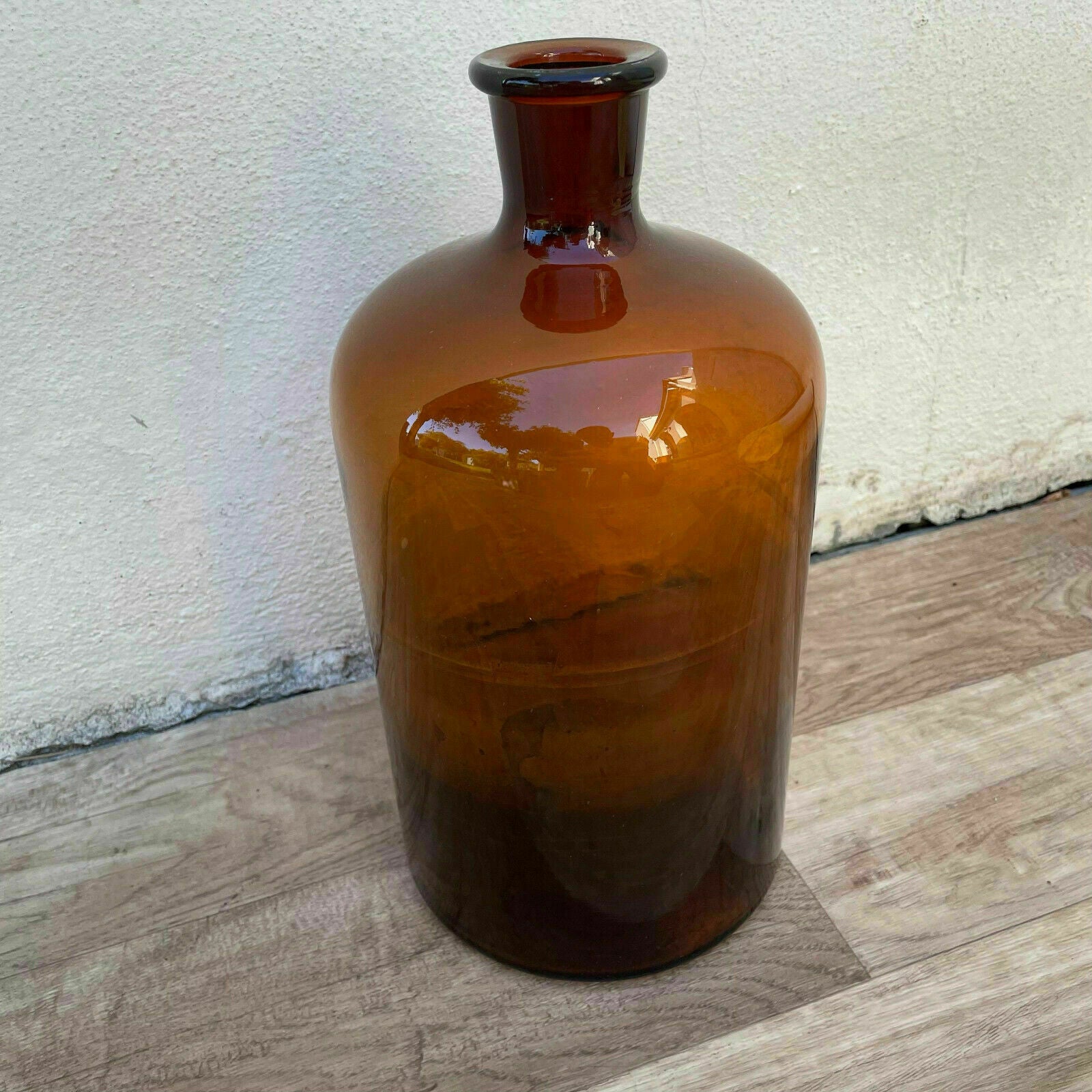 French Amber Apothecary Bottle Vintage Hand Blown Glass 1930s 26072125 Fleamarketfrance