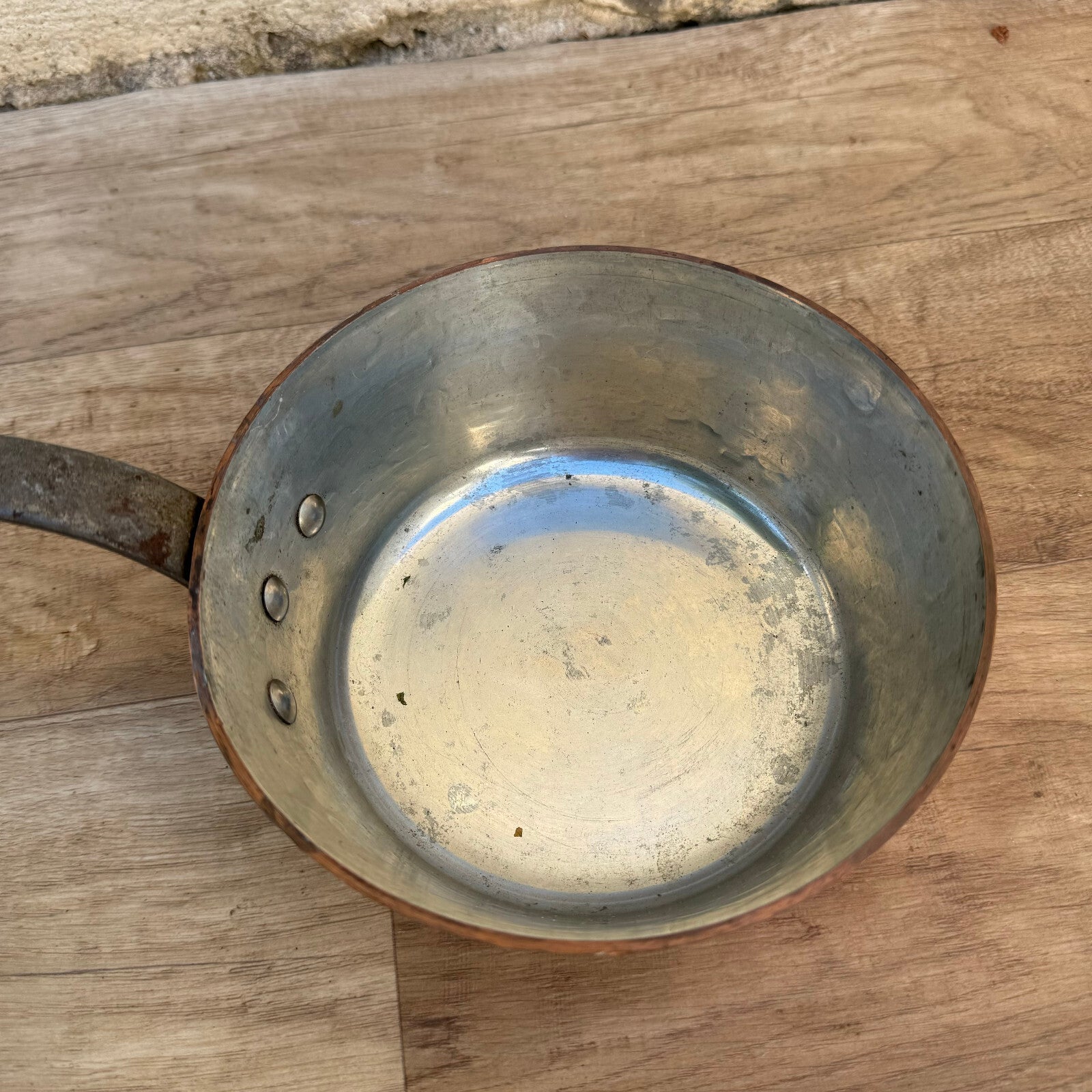 Vintage French Copper Saute Pan Tin Lined Professional Cookware 0807244 Unbranded
