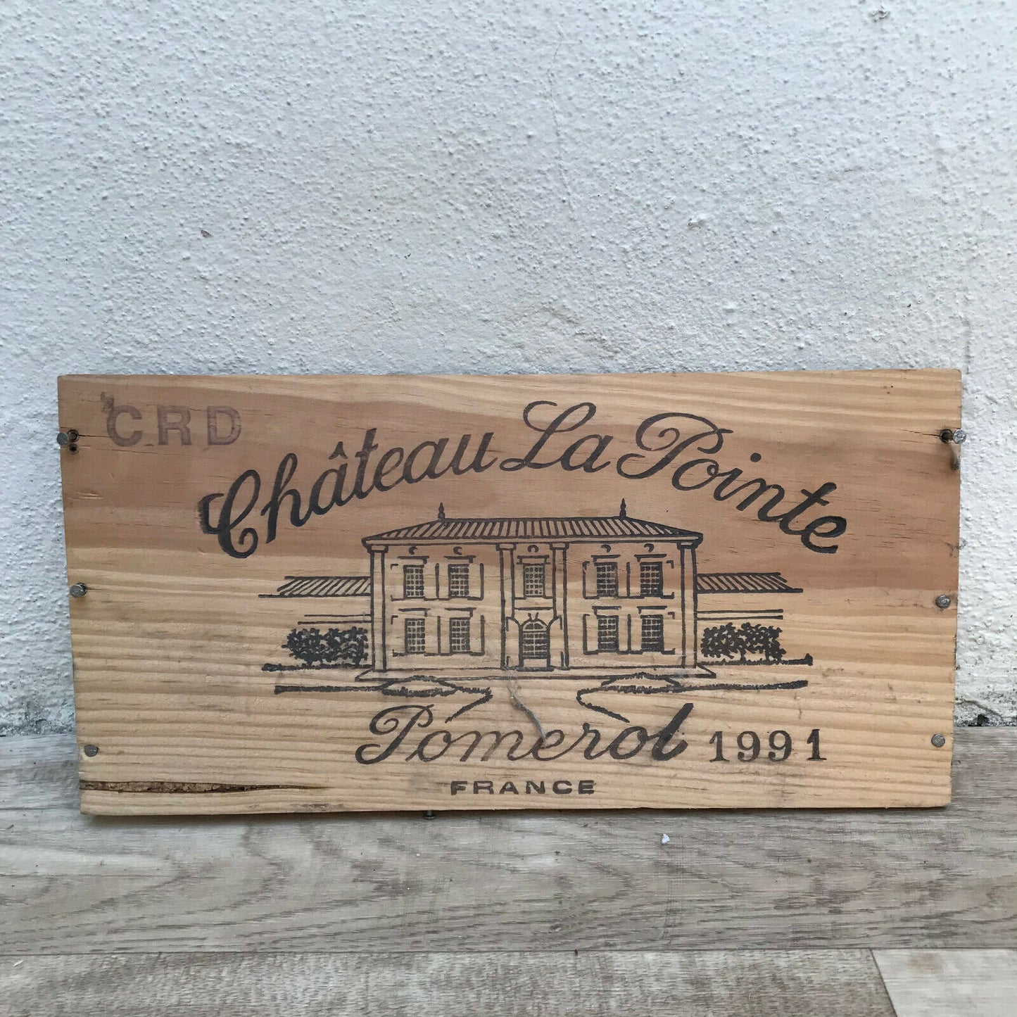 Wine Wood Crate Box Panel Vintage French wall sign LA POINTE POMEROL 08032216 - Fleamarketfrance