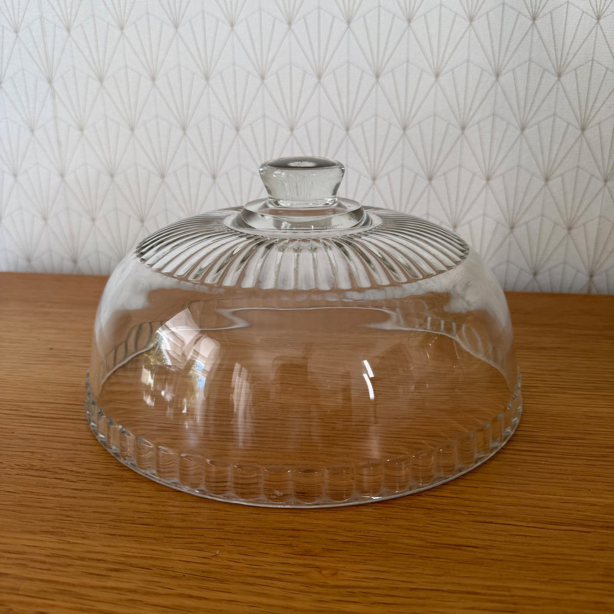 French Glass Cloche Dome Bell Cheese Cover Display Vintage 0409262