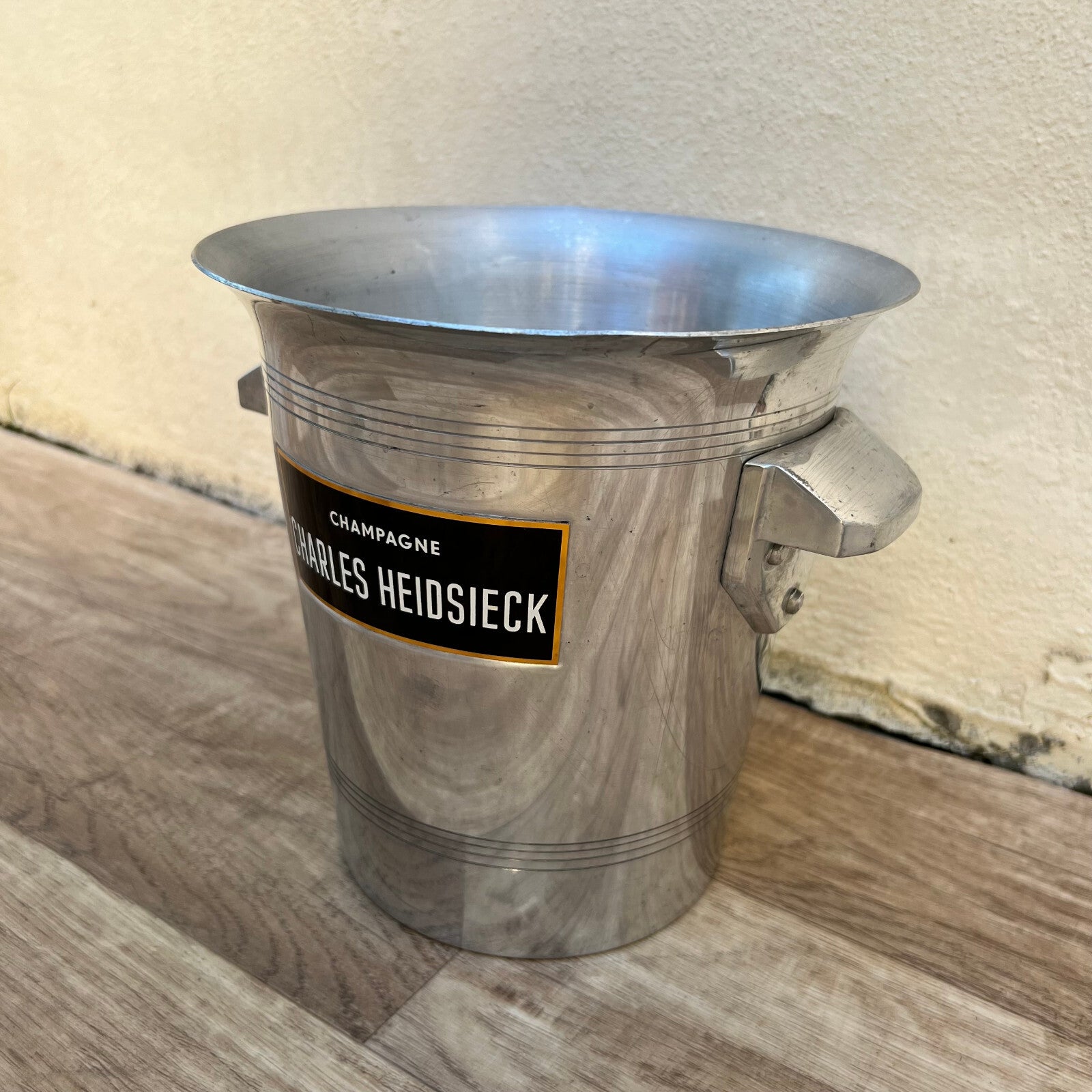 Vintage Charles Heidsieck Champagne Ice Bucket French Silver Metal 2110225 Fleamarketfrance