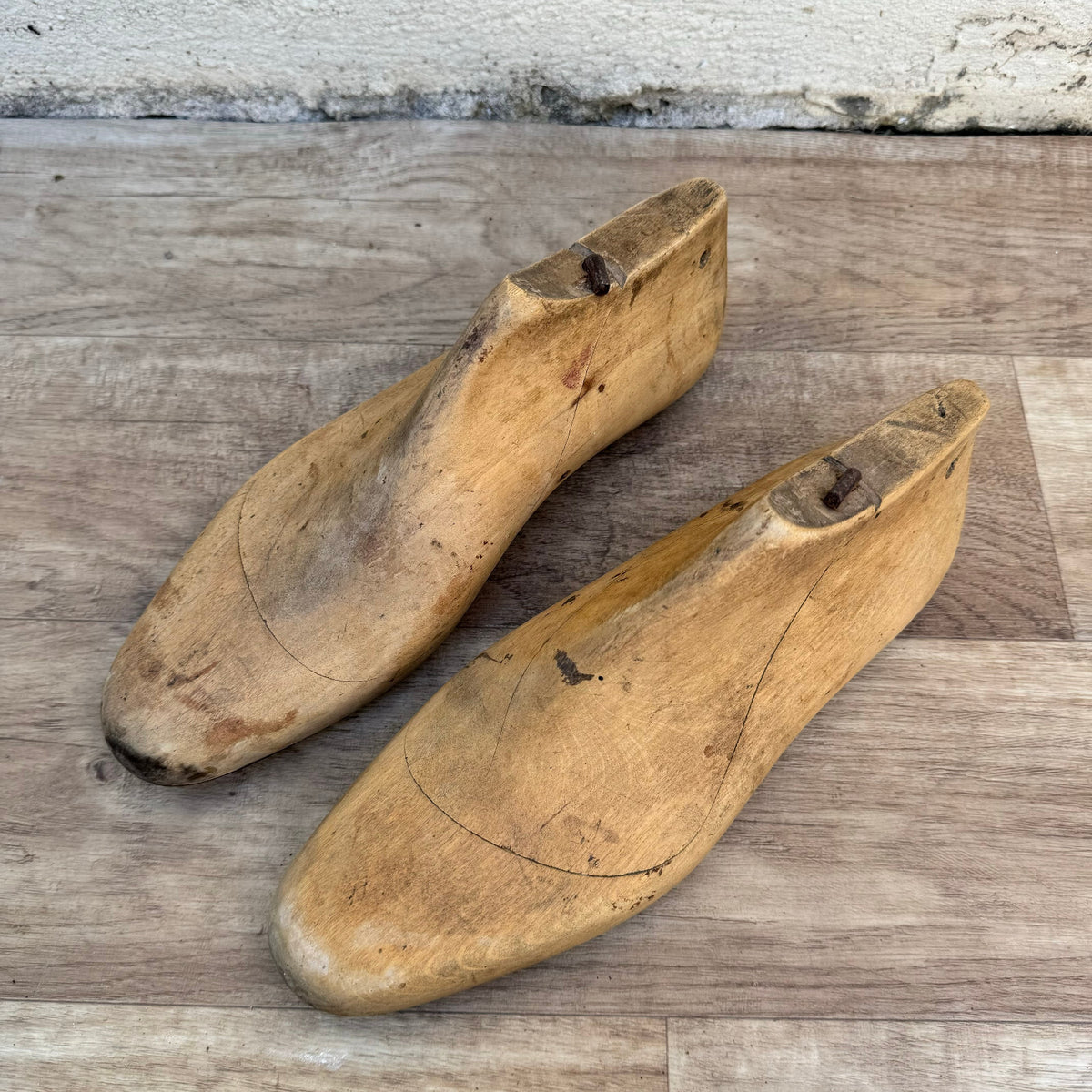 Antique Wooden Shoe Lasts French Cobbler Forms Vintage Display 0809262 Fleamarketfrance