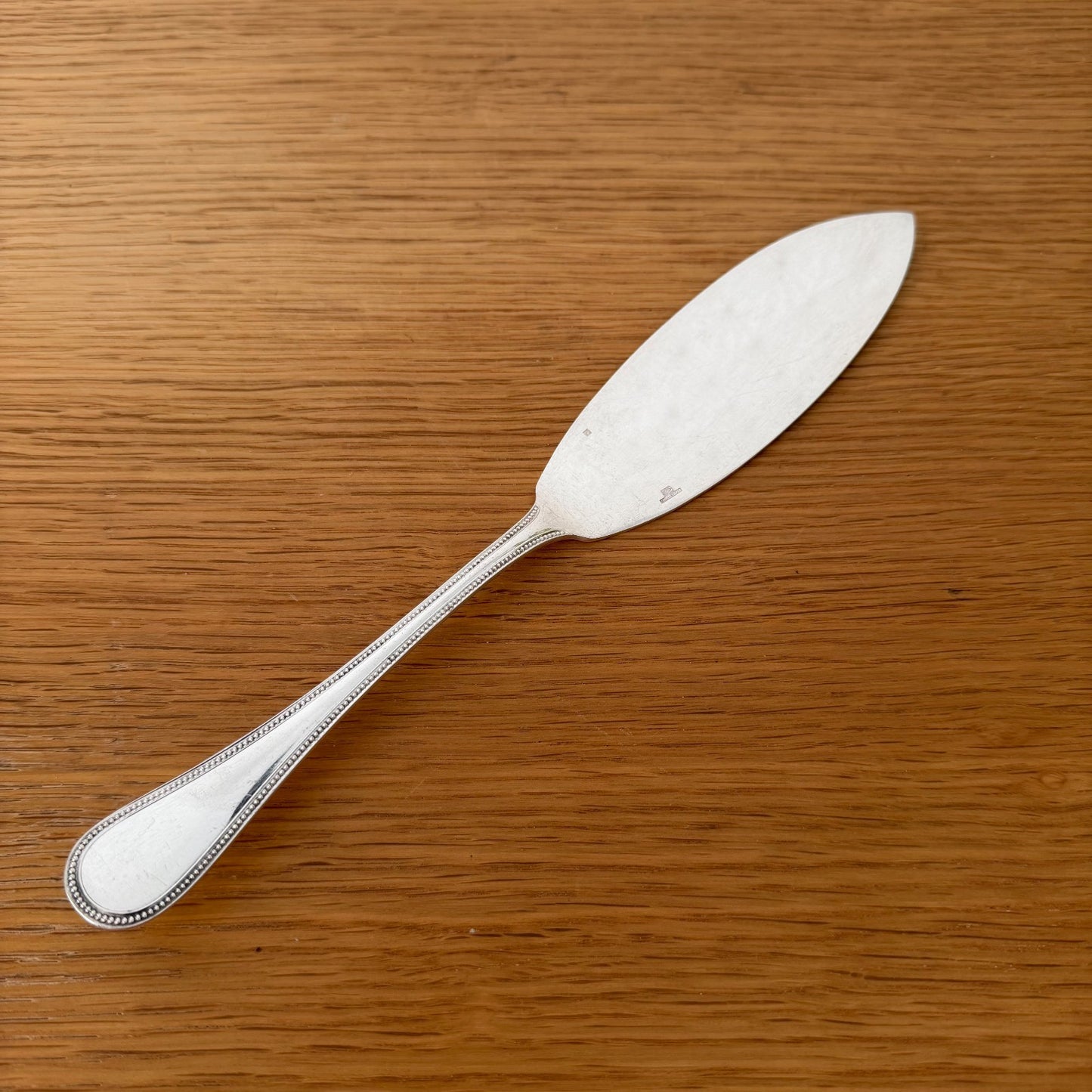 Christofle Silver Plated Fish Knife Server Perle Beaded French 2607261 Christofle