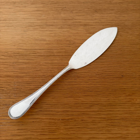 Christofle Silver Plated Fish Knife Server Perle Beaded French 2607261 Christofle