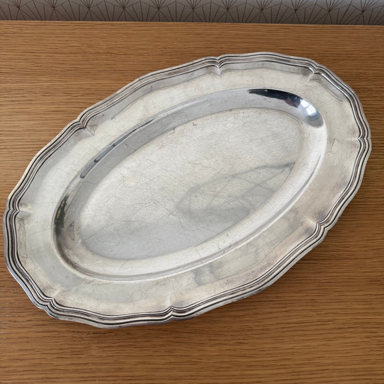 VINTAGE CHRISTOFLE PARIS SILVER PLATED OVAL SERVING TRAY 0324253 Christofle