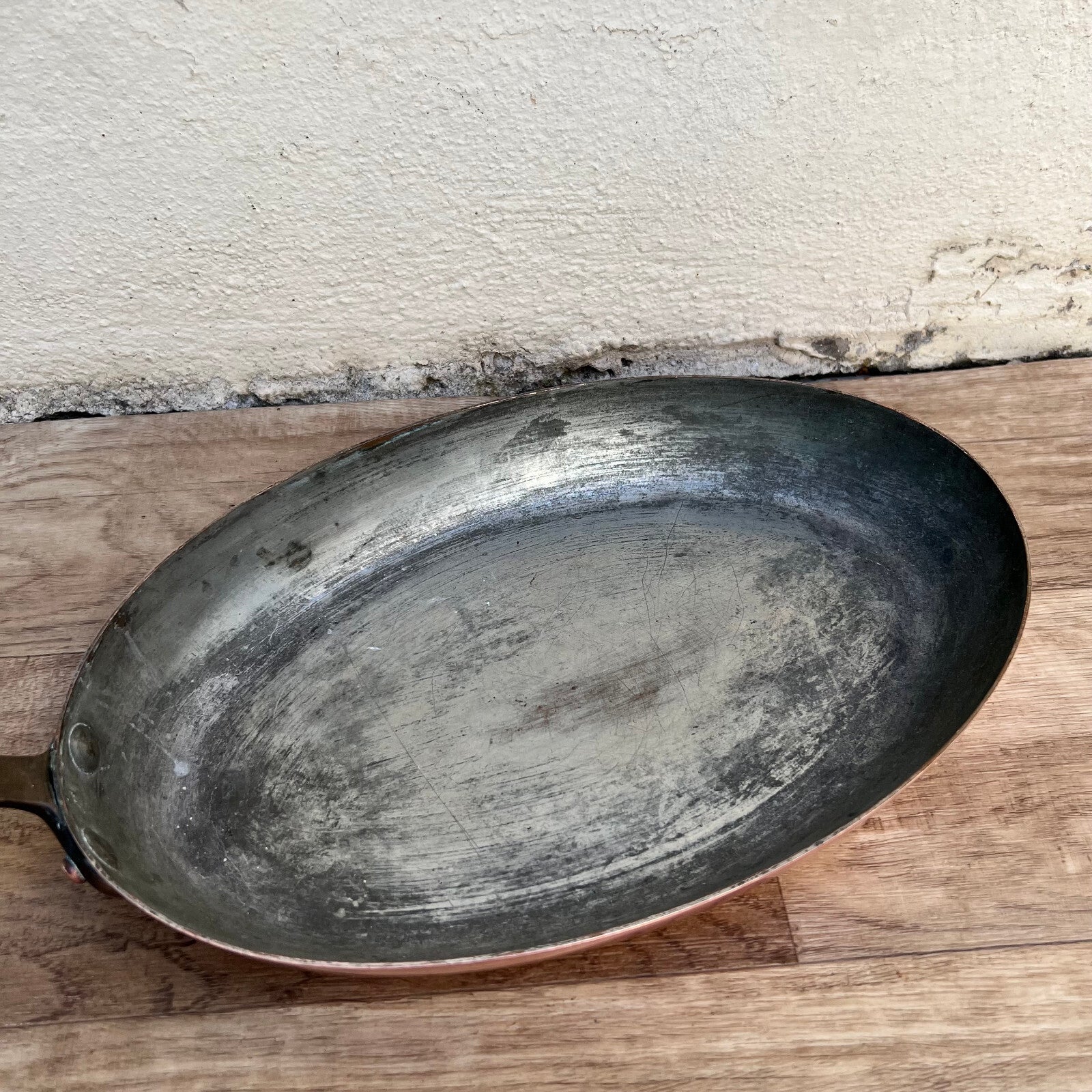 French Copper Fish Pan Oval Jaffier Parsi Avignon Vintage Cookware 1709225 Unbranded