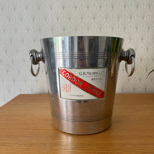 Vintage Mumm Champagne Ice Bucket Cordon Rouge French Silver Cooler 0208246 G.H. Mumm & Co