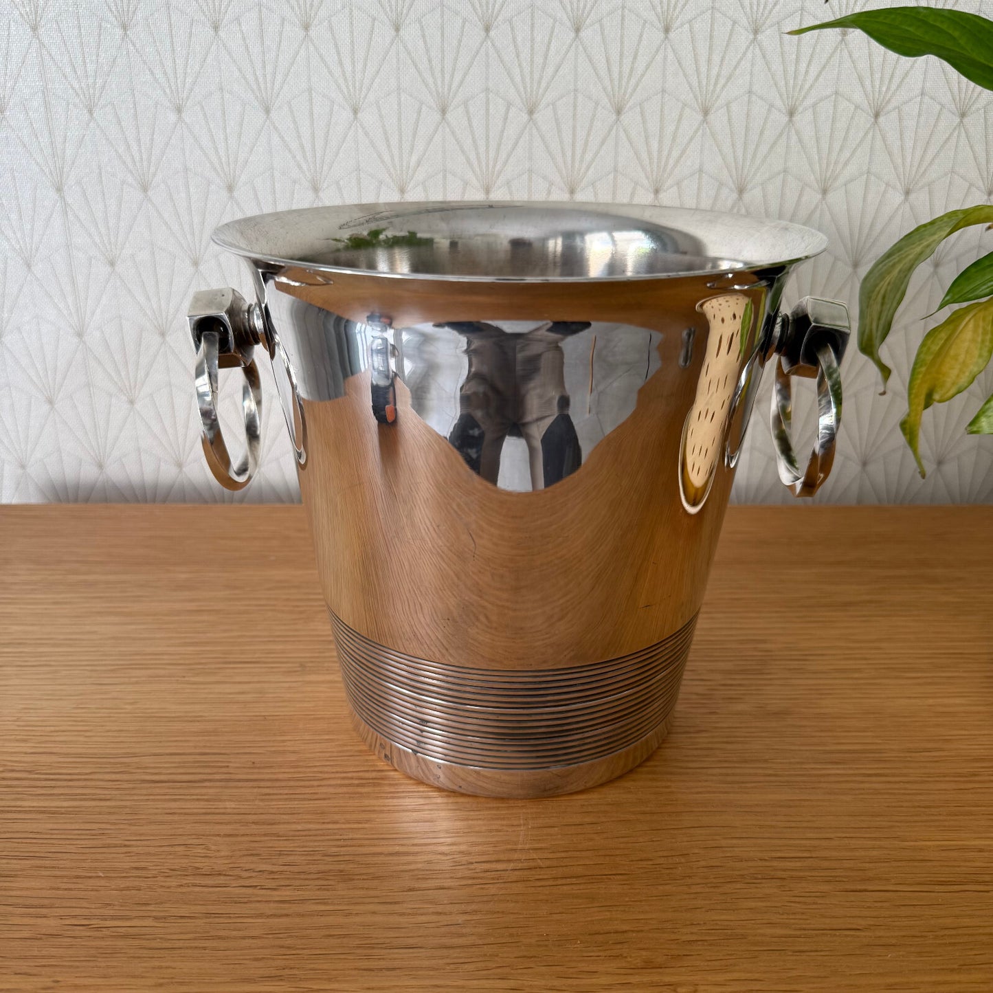 Vintage French Silverplate Champagne Bucket Wine Cooler Ring Handles 2205258 Fleamarketfrance