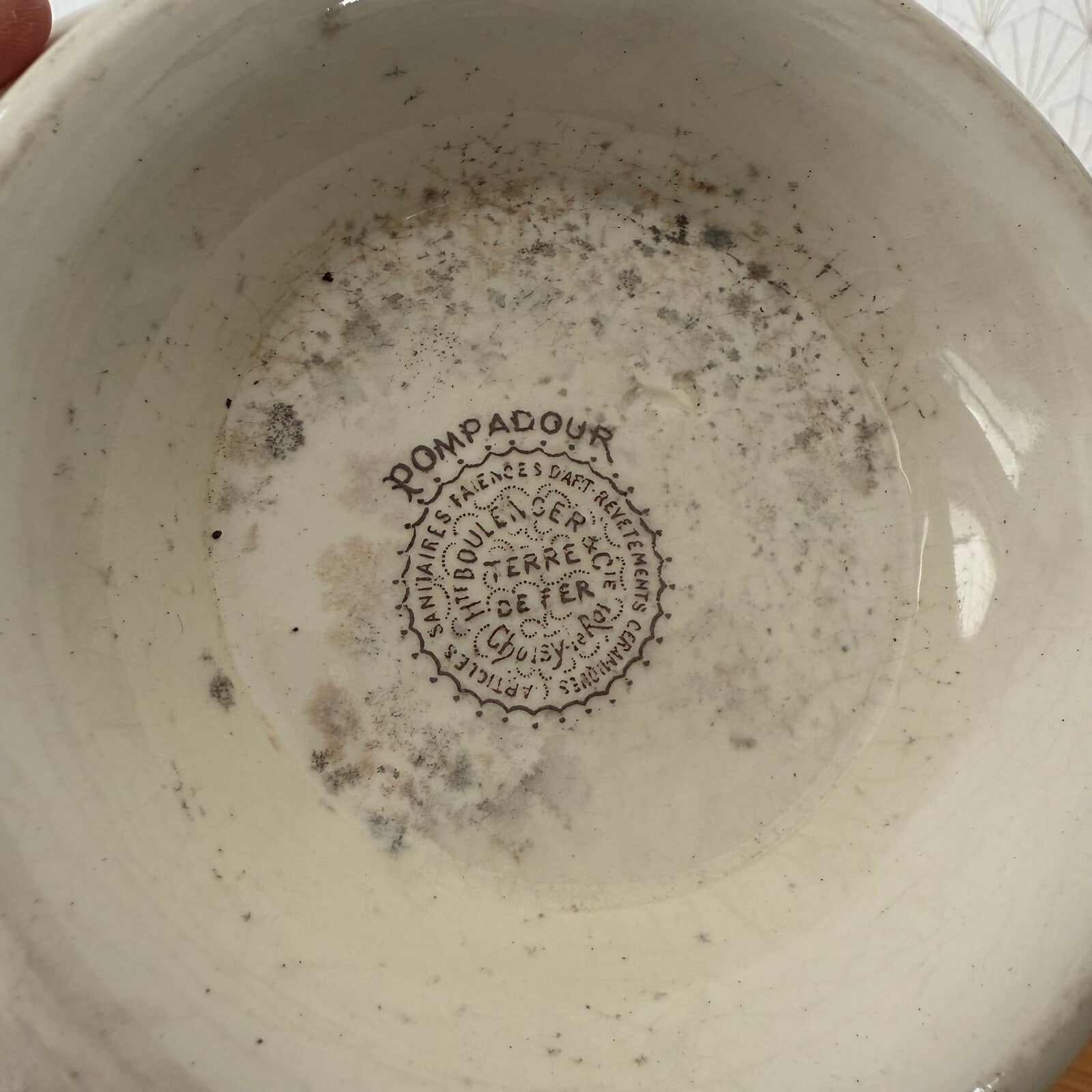 French fruits bowl compotier piedouche Pompadour Boulenger pedestal 0406259 Fleamarketfrance