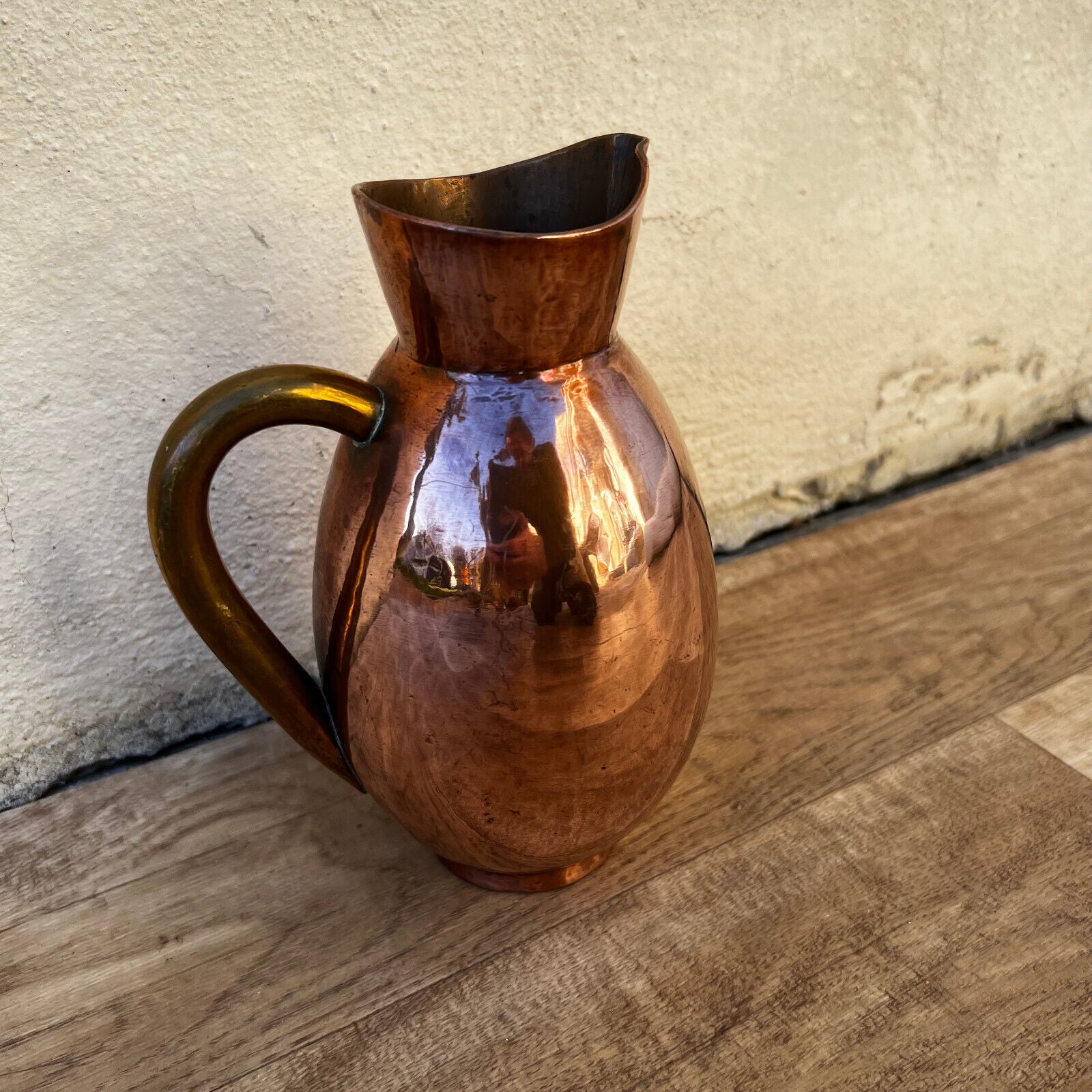 Vintage French wine water Pitcher Copper 1012221 - Fleamarketfrance