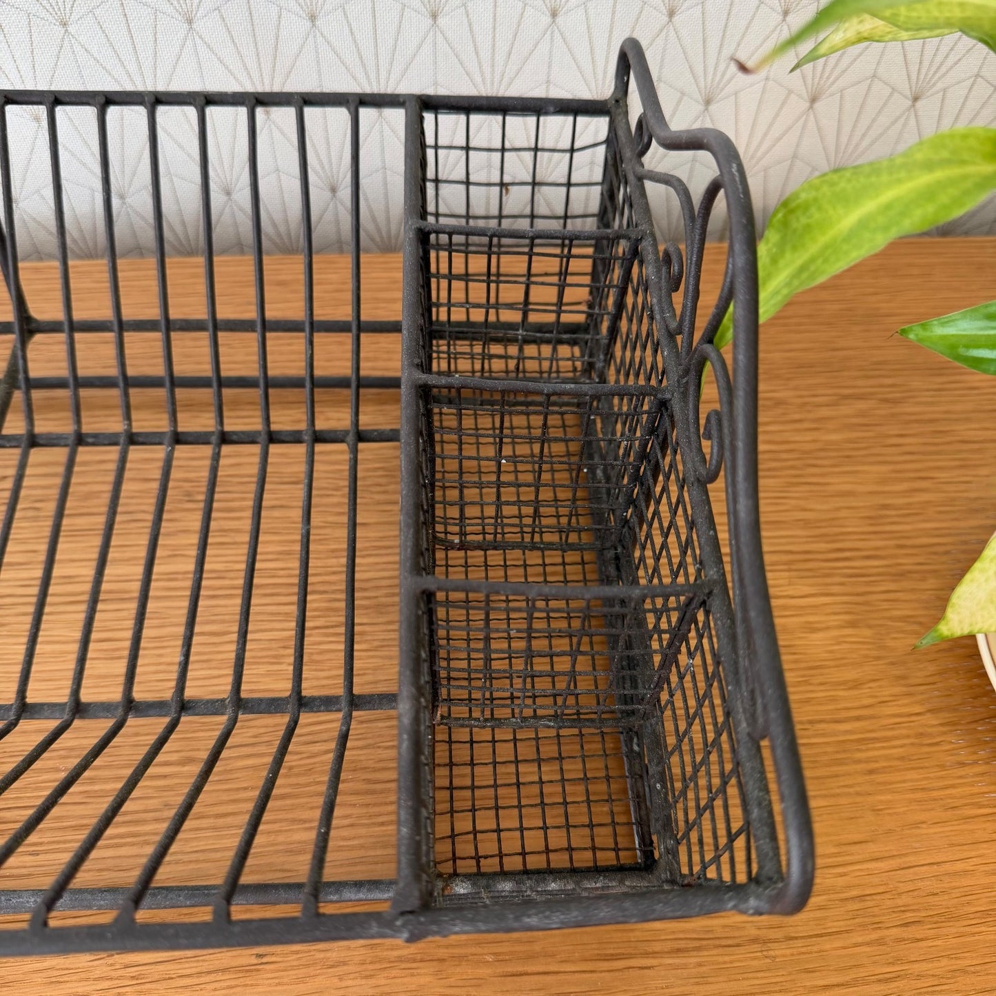 Vintage French Black Wrought Iron Dish Drying Rack Kitchen Farmhouse 10062616 Unbranded