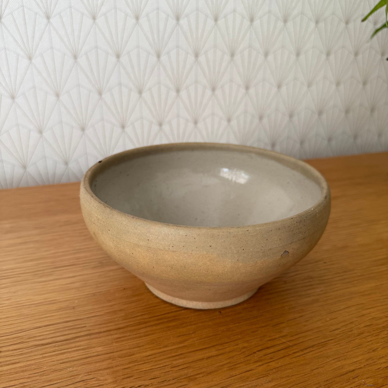 Vintage French Stoneware Mixing Bowl Sage Green Glaze 6.75" 02112512 Unbranded