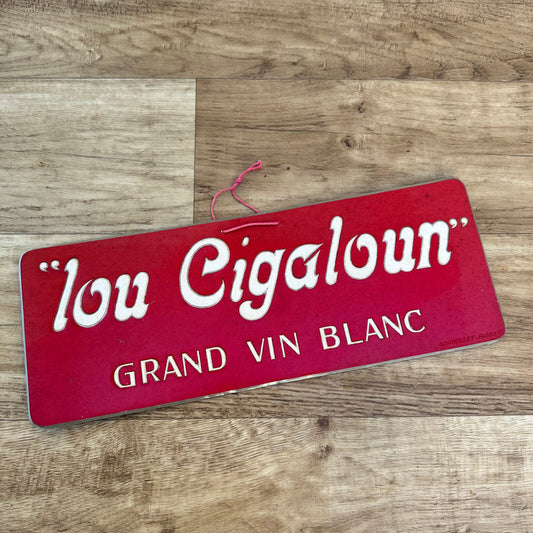 Vintage French Wine Advertising Sign Lou Cigaloun Provence 1950s 17092315 Fleamarketfrance