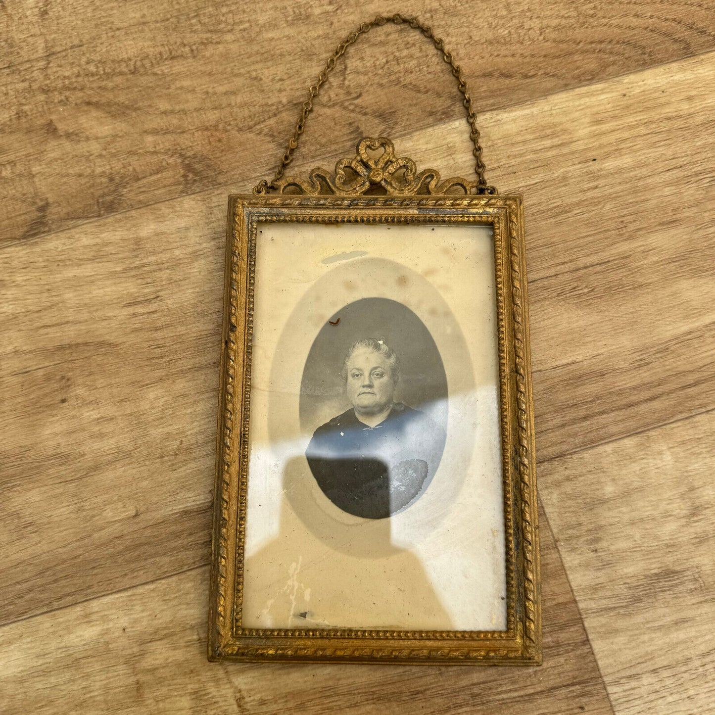 Antique French Nap III Bronze&Beveled Glass Photo Frames LouisXVI Ribbon 0907248 - Fleamarketfrance