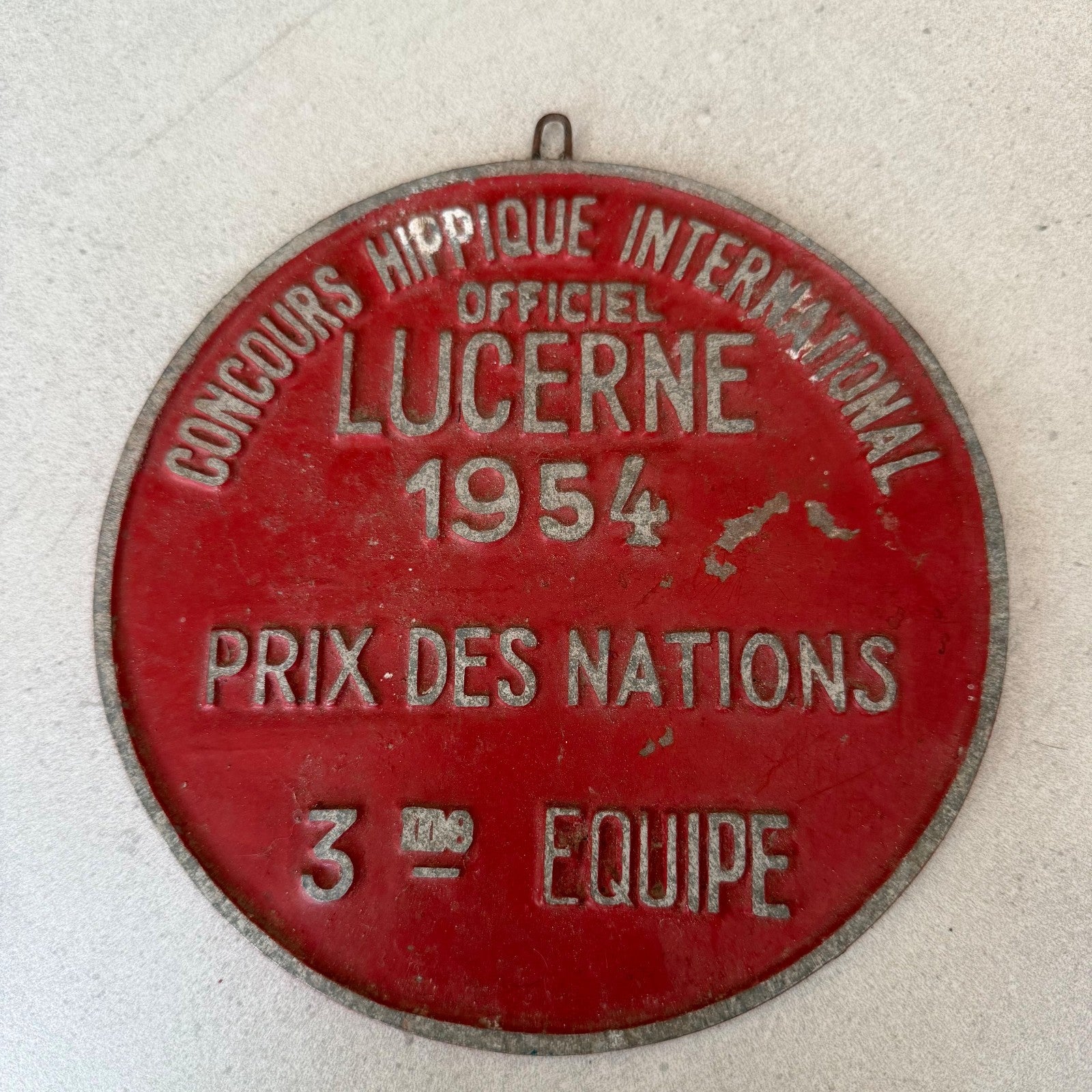 French Vintage Equestrian Competition Medal Lucerne 1954 Horse 08022618 Fleamarketfrance