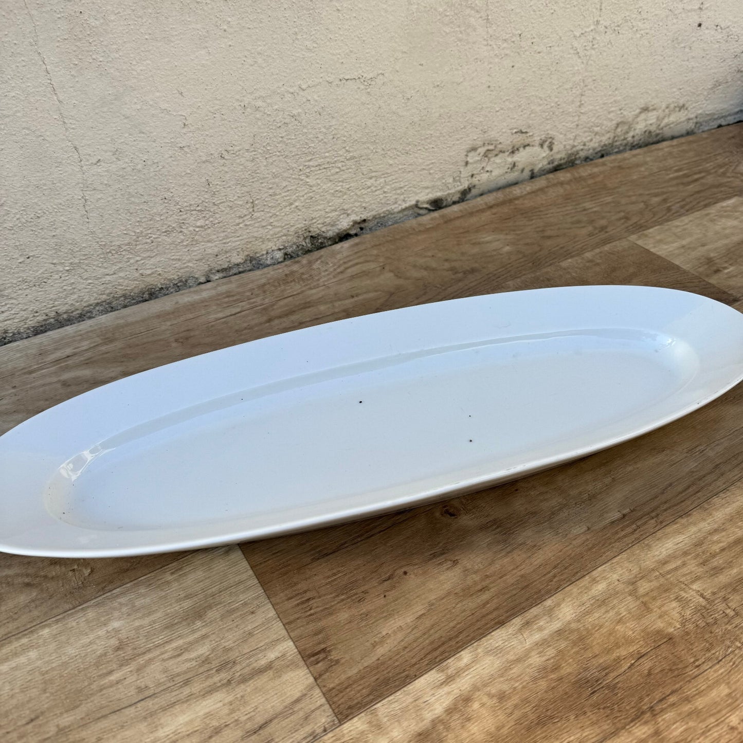 Antique French Ironstone Platter White Oval Serving Dish 19.75" 0911234 Unbranded