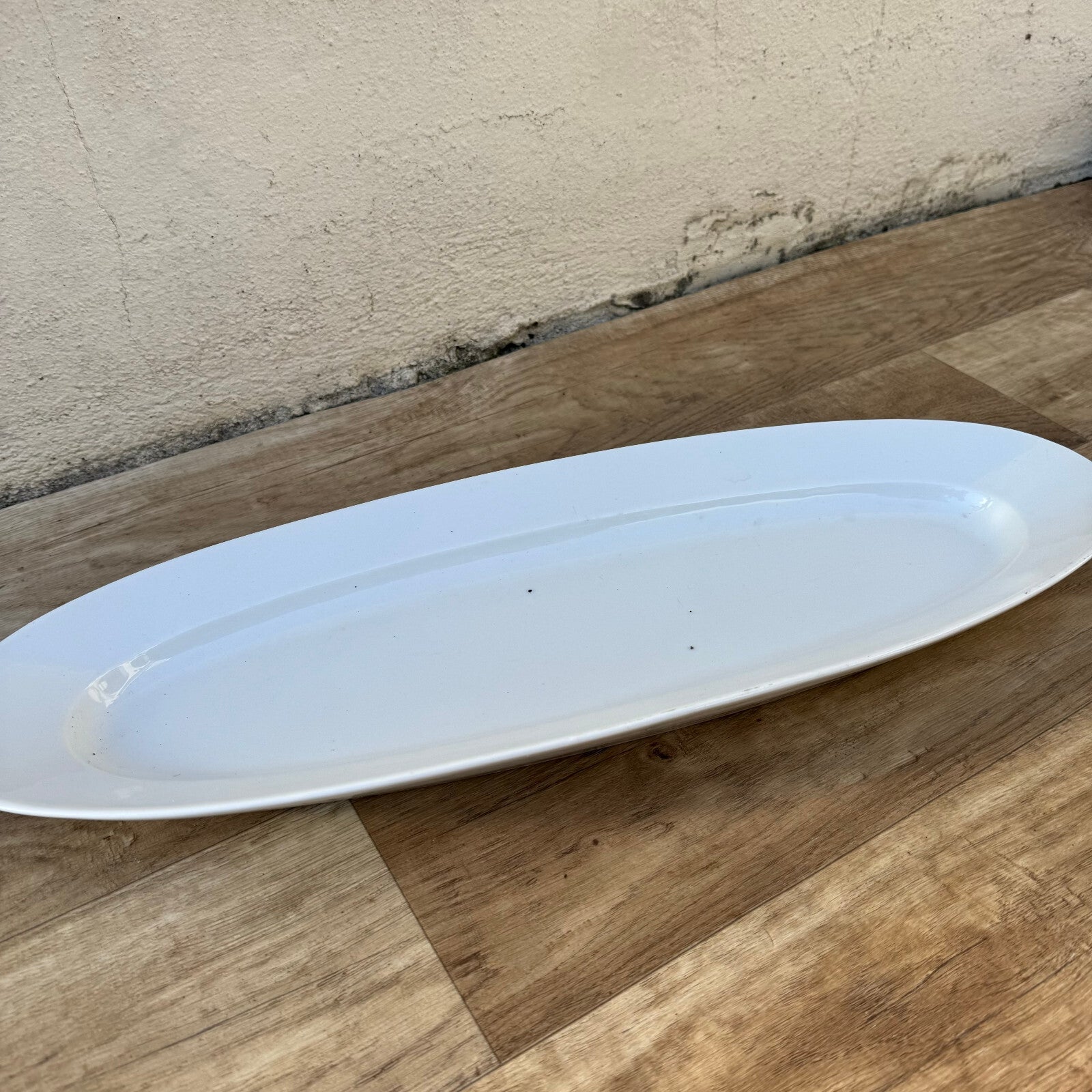 Antique French Ironstone Platter White Oval Serving Dish 19.75" 0911234 Unbranded