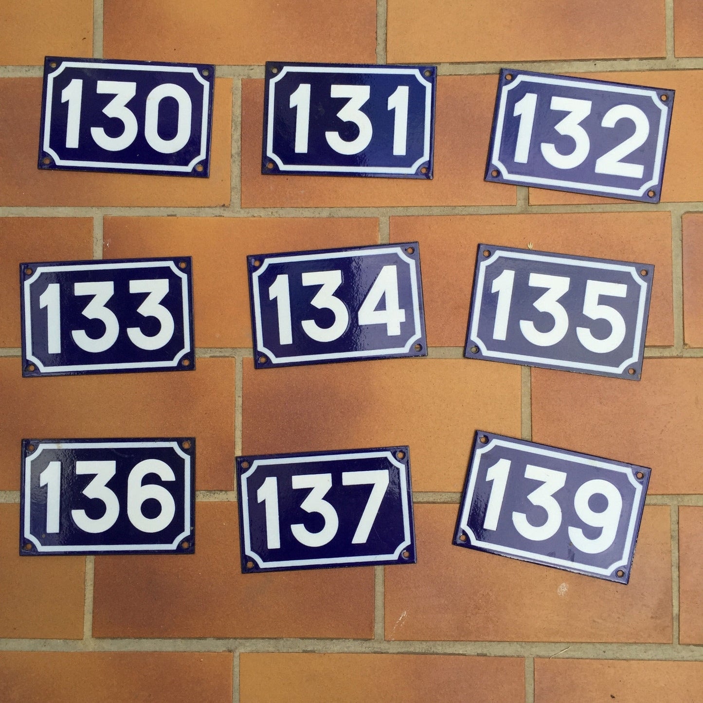 Vintage French Enamel House Numbers Blue White Street Door Signs 10x15cm 139 Unbranded