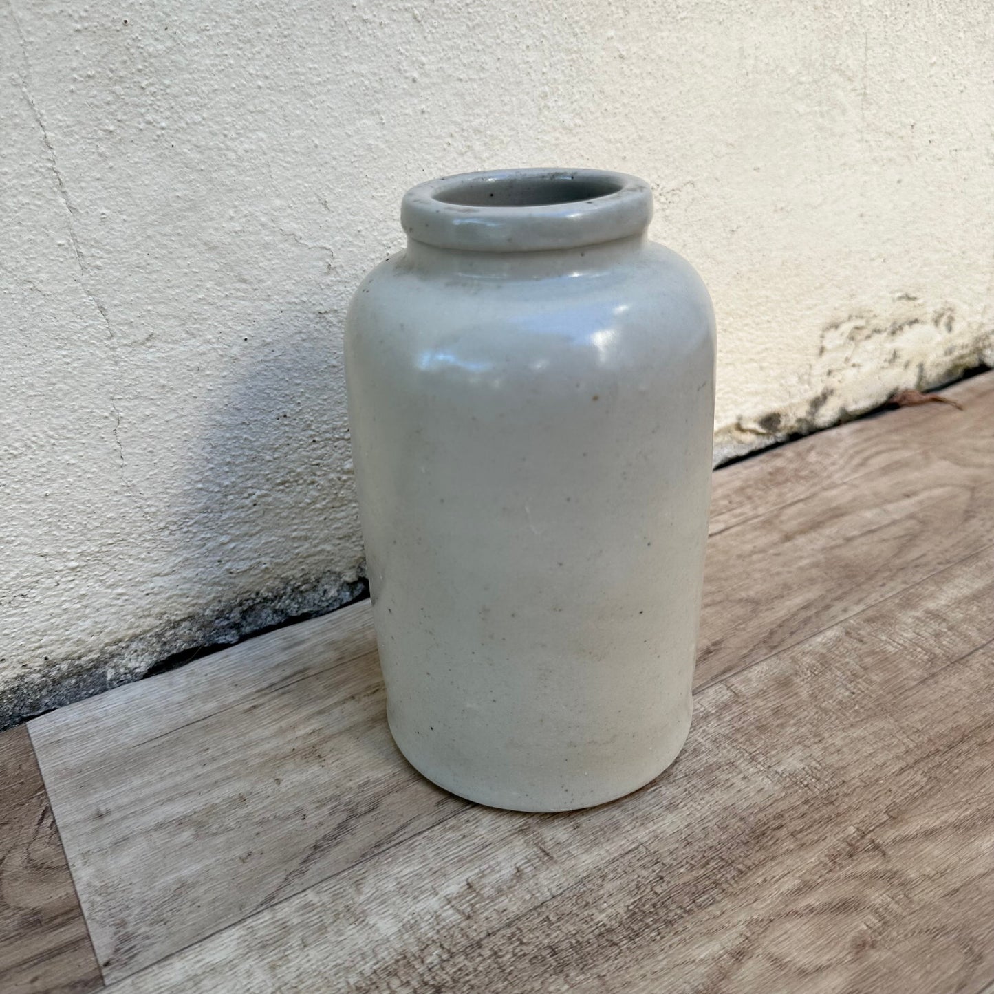 French Stoneware Mustard Pot Antique Glazed Pottery 7" 2009234 Unmarked