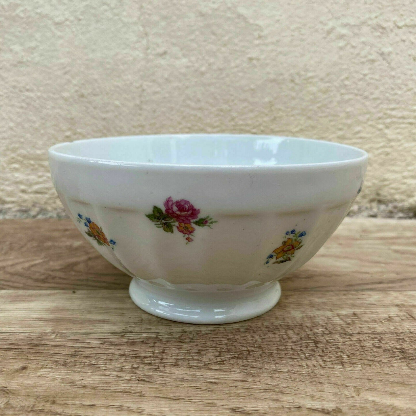 VINTAGE CEREAL BREAKFAST VINTAGE BOWL FRANCE FLOWERS FRENCH 08112019 - Fleamarketfrance