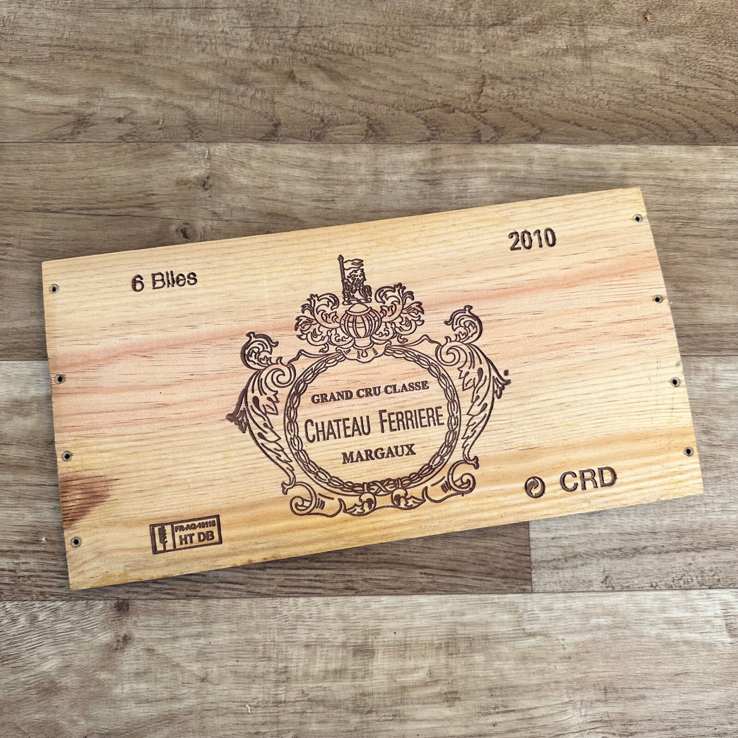 French Wine Crate Panel Chateau Ferriere Margaux 2010 Vintage Wood 10022445 Château Ferrière