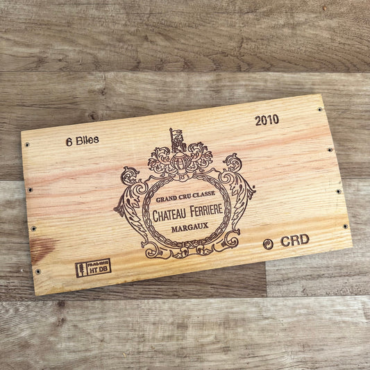 French Wine Crate Panel Chateau Ferriere Margaux 2010 Vintage Wood 10022445 Château Ferrière