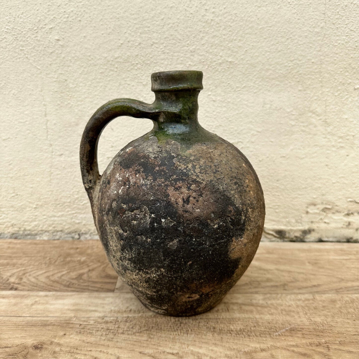 French vintage terracotta potery pitcher from France 04052319 - Fleamarketfrance